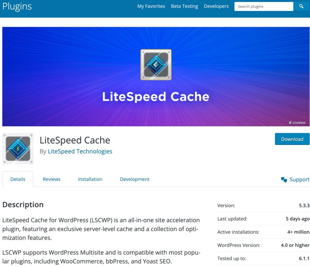 Best WordPress Cache Plugin: LiteSpeed Cache