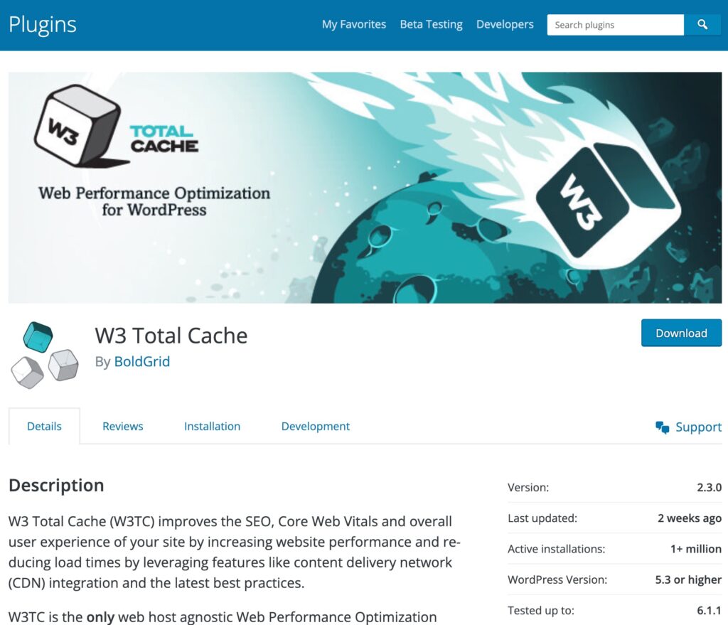 Best WordPress Cache Plugin: W3 Total Cache