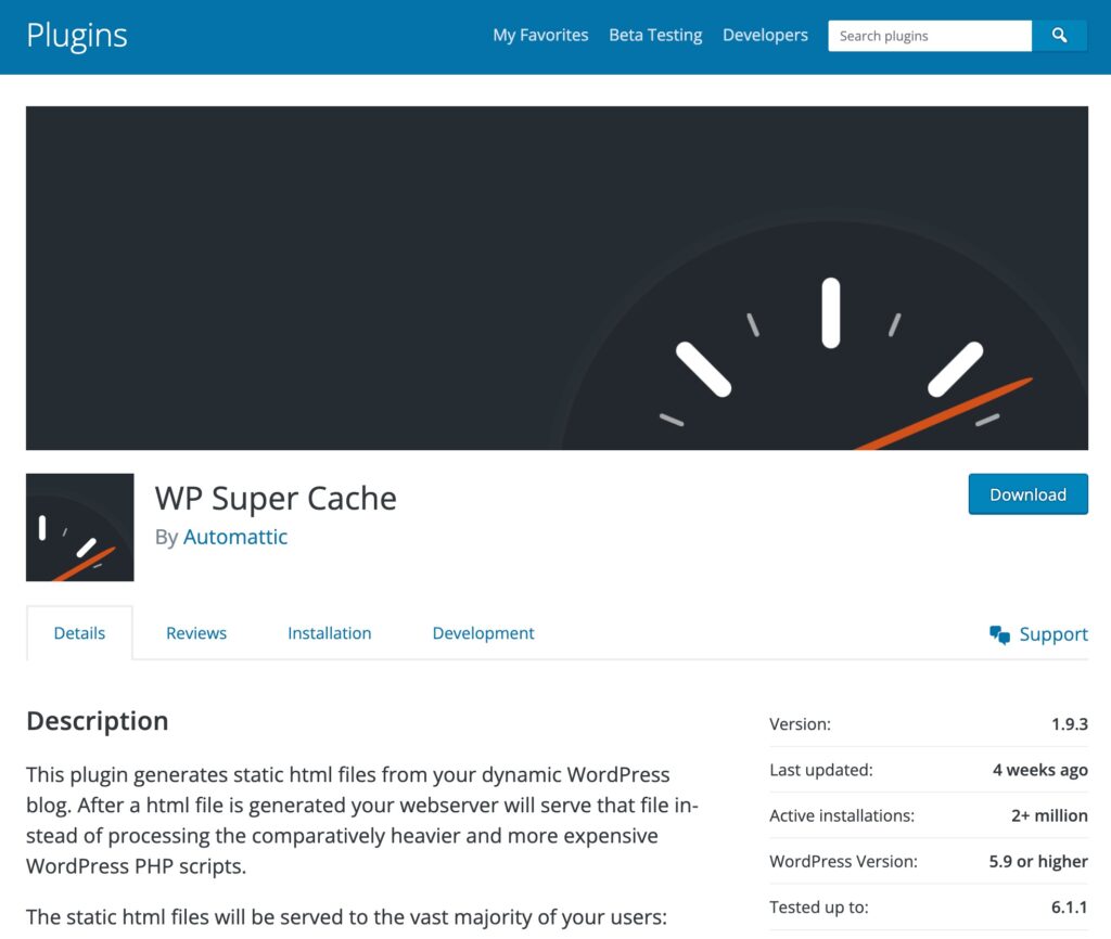 Best WordPress Cache Plugin: WP Super Cache