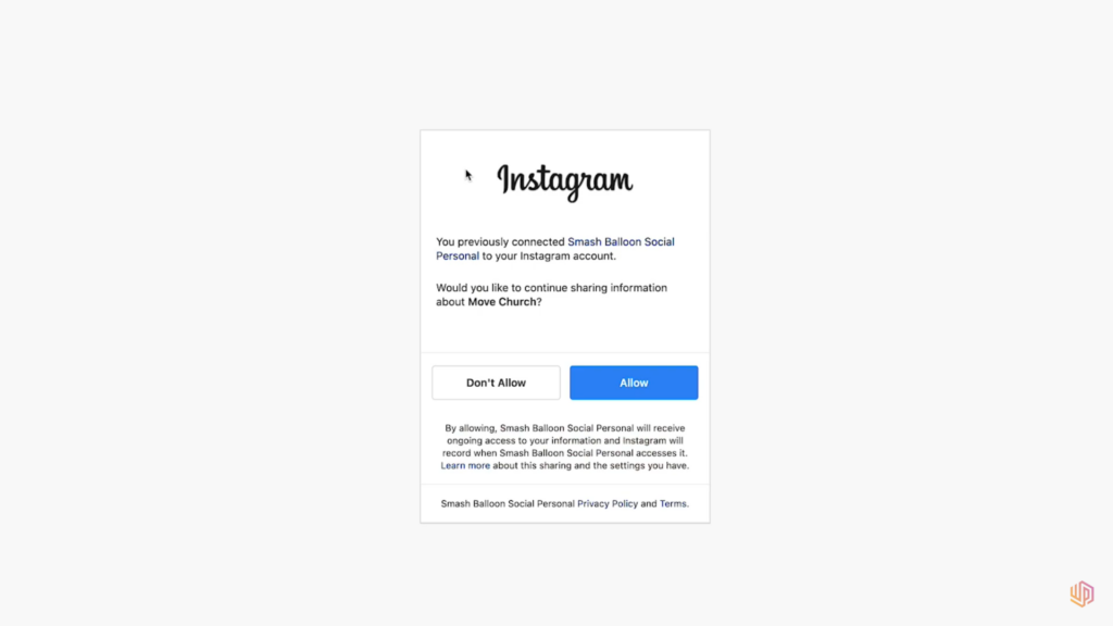 How to Embed an Instagram Feed on WordPress: Connecting your Instagram Step 3